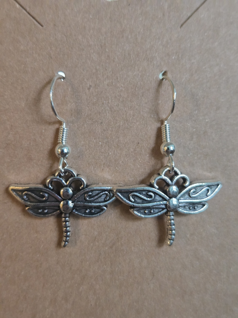 Handmade Silver Dragonfly Dangle Earrings - Women's Jewelry